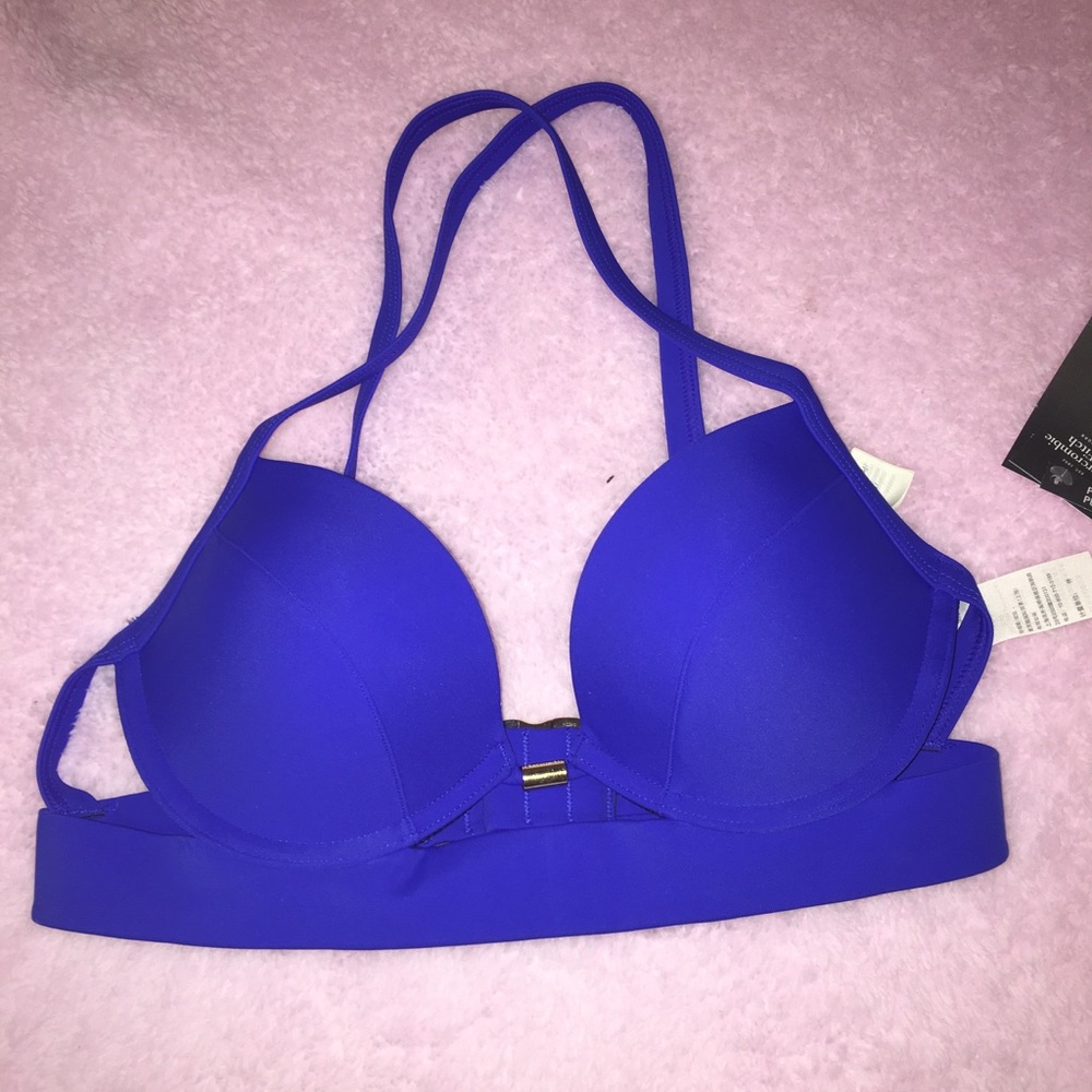 ABERCROMBIE blue bikini top size 34B